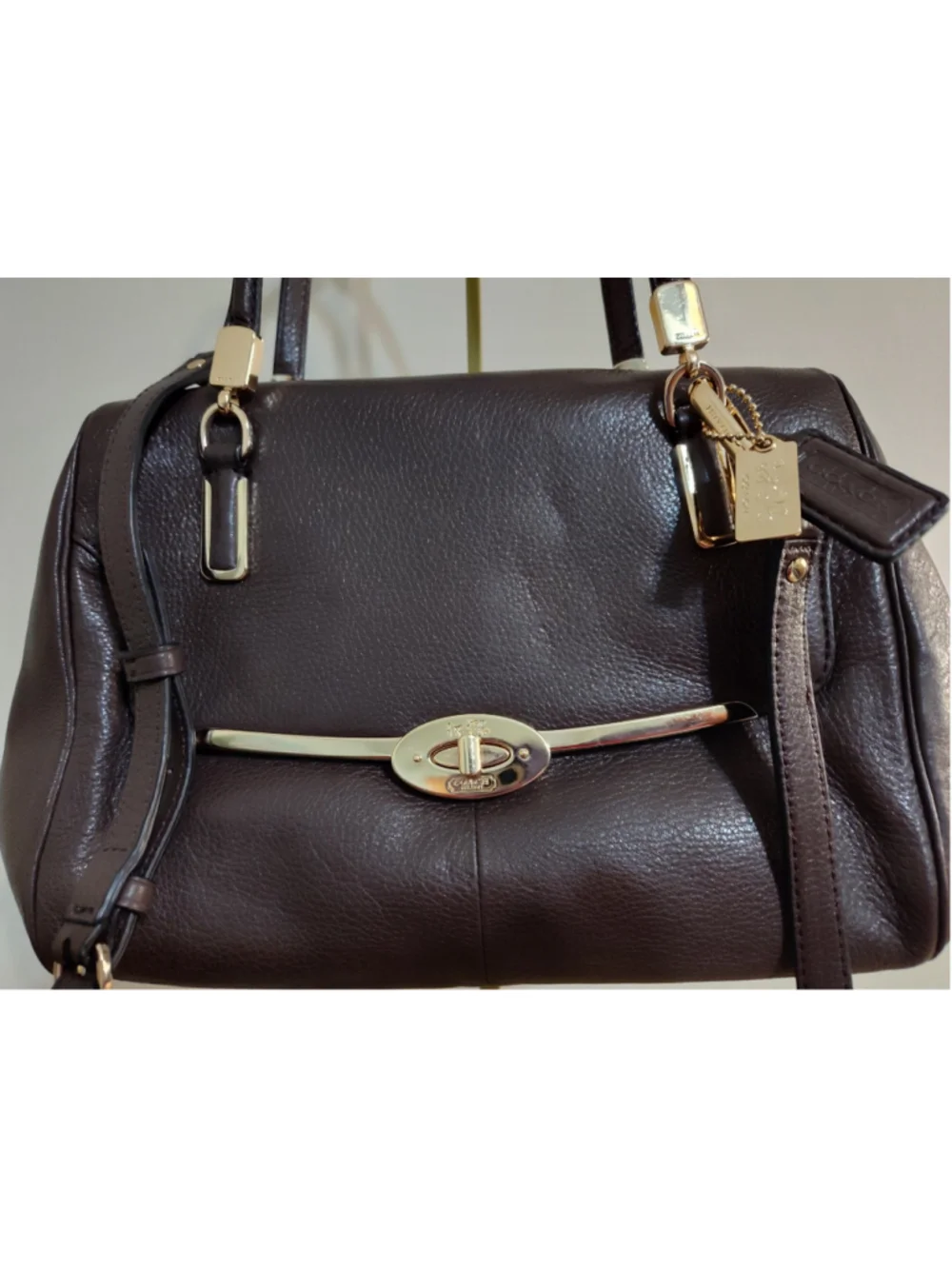 Women's Coach Brown Leather Satchel Bag One Size